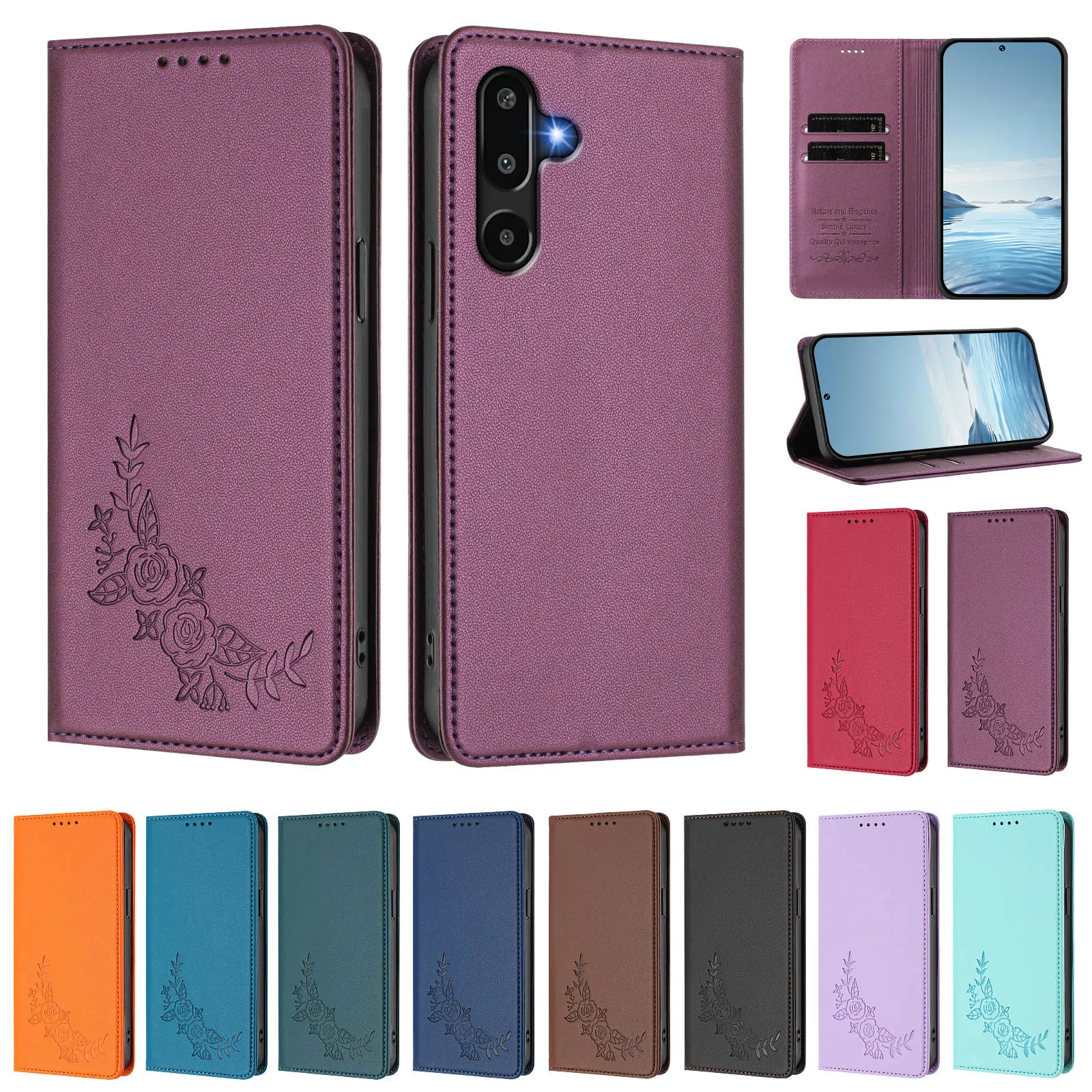 Shockproof Anti-Scratch Flip Cover For Samsung Galaxy F04 F05 F06 F14 F16 F23 F34 F42 F54 F62 Magnetic Wallet Case