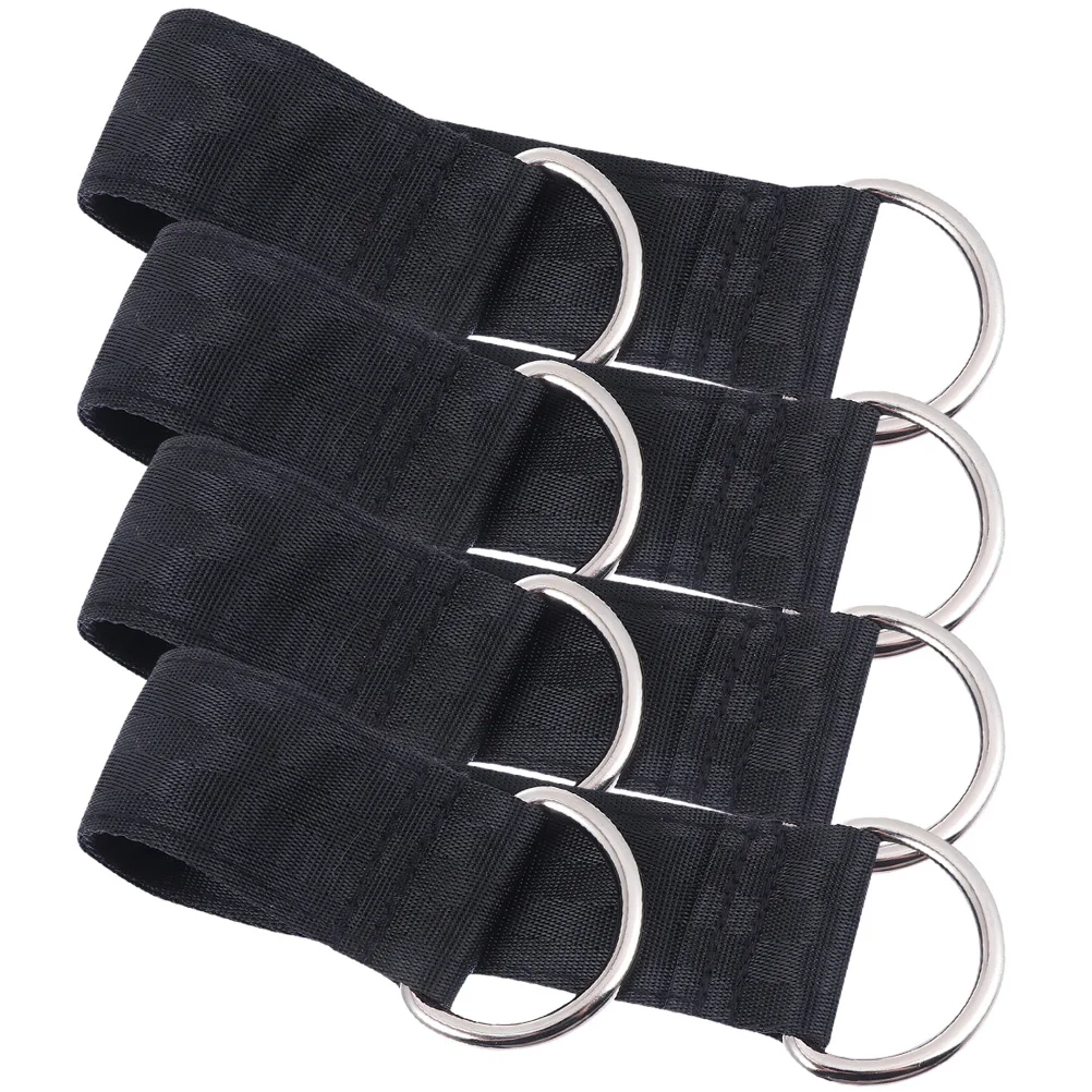 

4pcs Sports Fly Belt Pull up Bands Lanyard Black Polyester Fitness Equipment Pulley Gym Accessories Muscle Training Tool Home