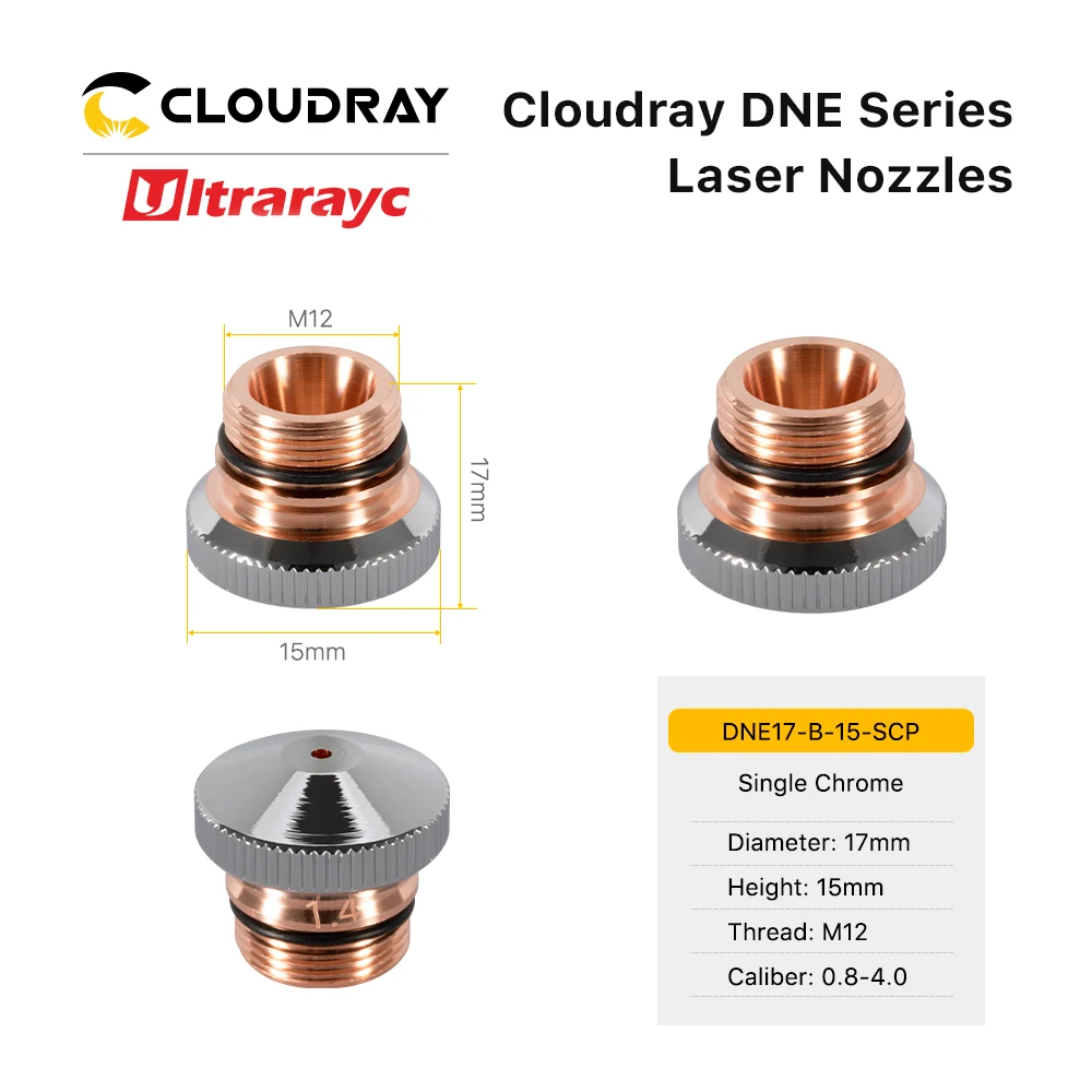 Ultrarayc DNE nosel Laser Conusmables Dia.15mm 17mm H15 M12 nozel lapisan ganda tunggal krom untuk mesin pemotong serat