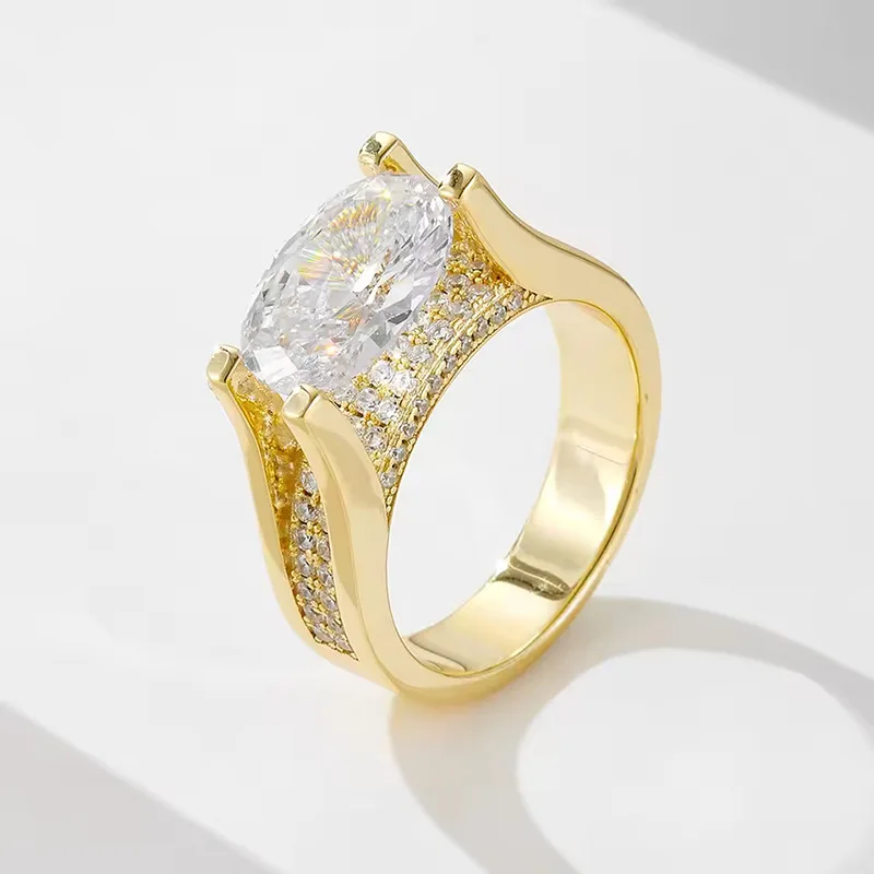 

Кольцо JoyceJelly из стерлингового серебра 925 пробы с овальным муассанитом 8*12 мм, 4.5 карата, в форме яйца, высокое качество, хит продаж