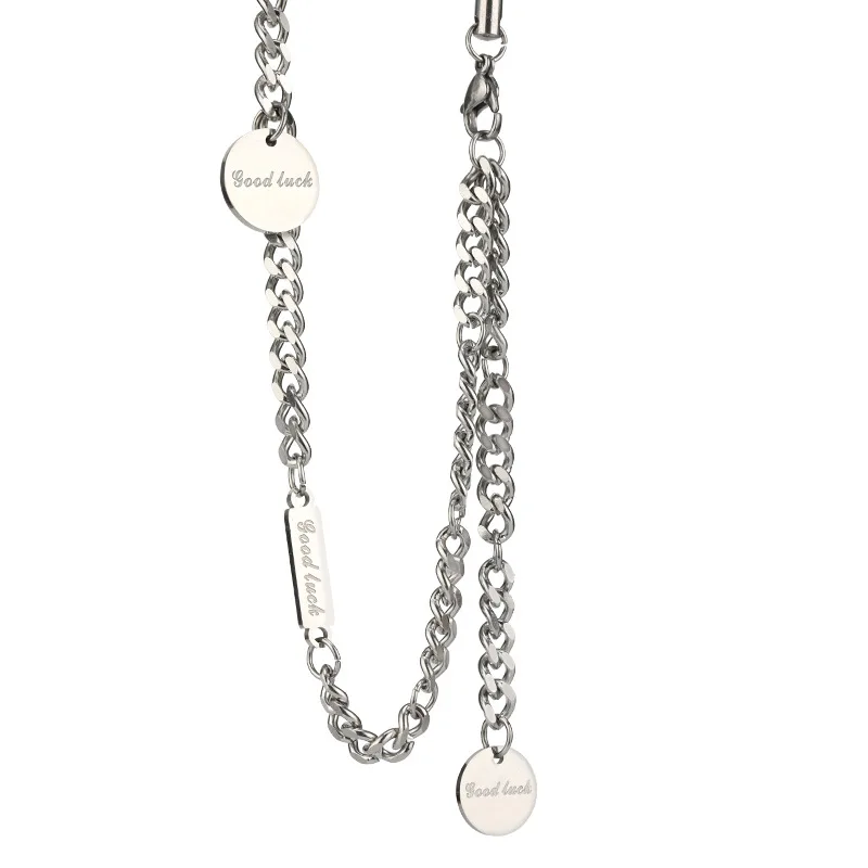 Wearing a collarbone chain necklace, it is fashionable and individual. Titanium steel letter pendant sweater chain