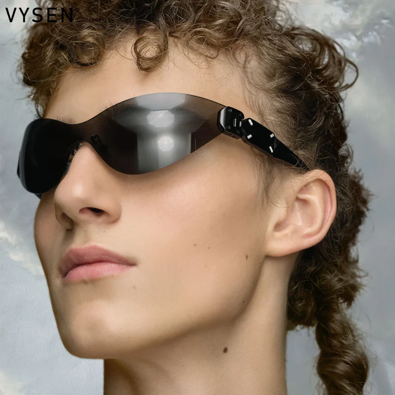 

Y2k One Piece Luxury Punk Sports Sunglasses Men Women 2024 Brand Designer Frameless Sun Glasses Neutral Fashion Eyewear Shades