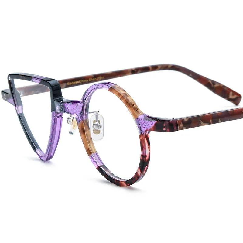 

Роскошная оправа для очков из красного ацетата ветра, мужская модная брендовая дизайнерская оправа для очков, женская ретро треугольная круглая сверхлегкая оправа Z651