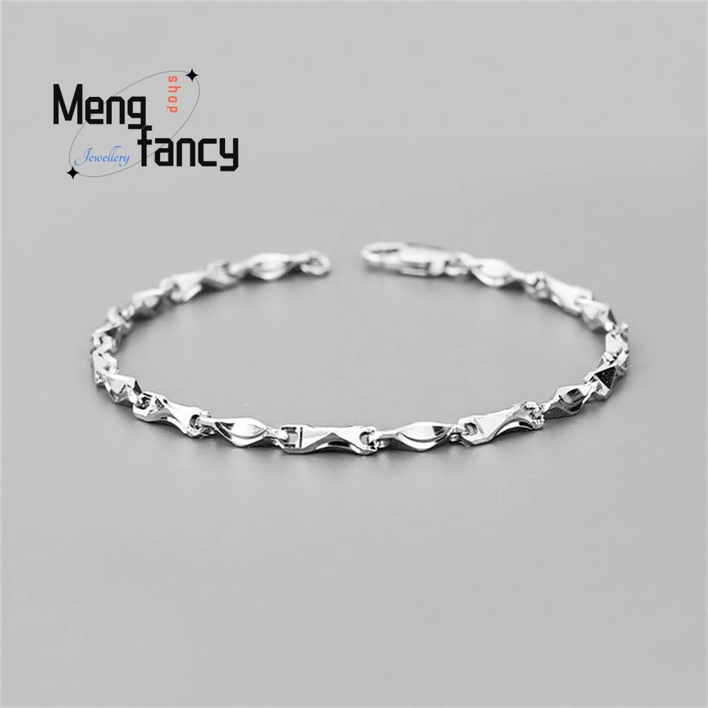 

S925 Sterling Silver Yuanbao Bracelet Simple Light Luxury Handicraft High-grade Exquisite Best Selling Popular Fashion Jewelry