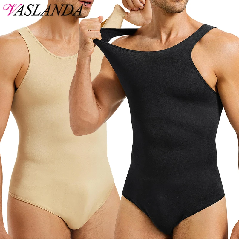 Mens Shapewear Tummy Control Full Body Shaper Compression Slimming Bodysuit Sleeveless Undershirts Fajas Para Hombres