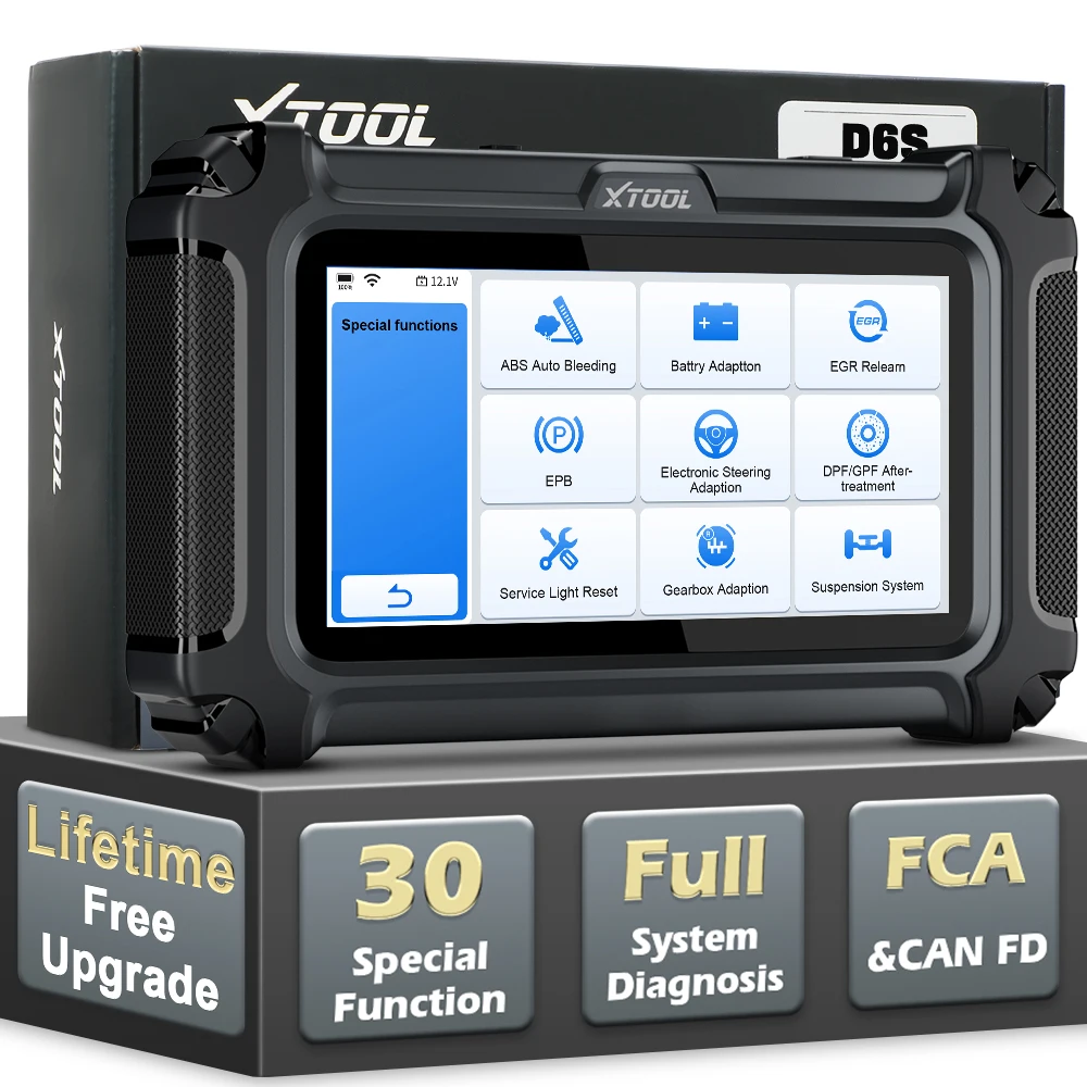 XTOOL D6S OBD2 Scanner,Lifetime Free Update,30+Services ,DTC Search Scan Tool,FCA&CAN FD,Full Systems Diagnosis ,Live Date