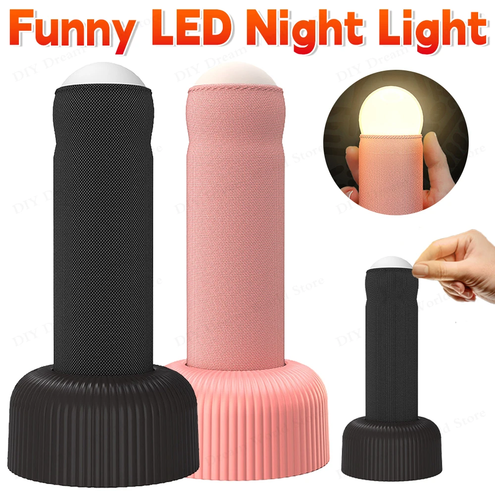 Funny Night Light Hand-pull Bedside Lamp Penis Shaped Desk Lamp for Adults Teens Nursery Nightlight for Dorm Living Room Office