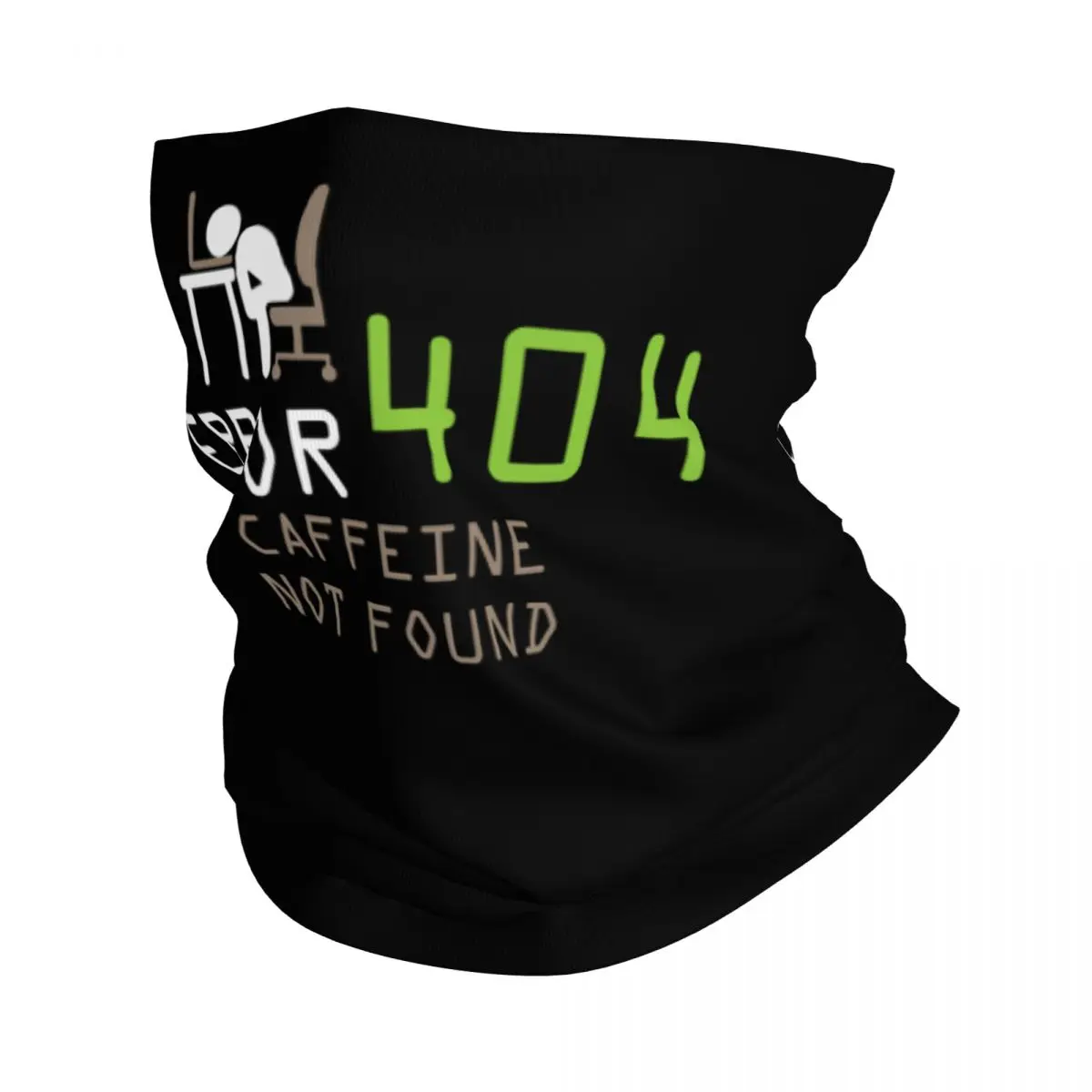 Error 404 Caffeine Not Found Neck Gaiter Men Women UV Face Shield Winter Coding Geek Programmer Bandana Scarf for Hiking