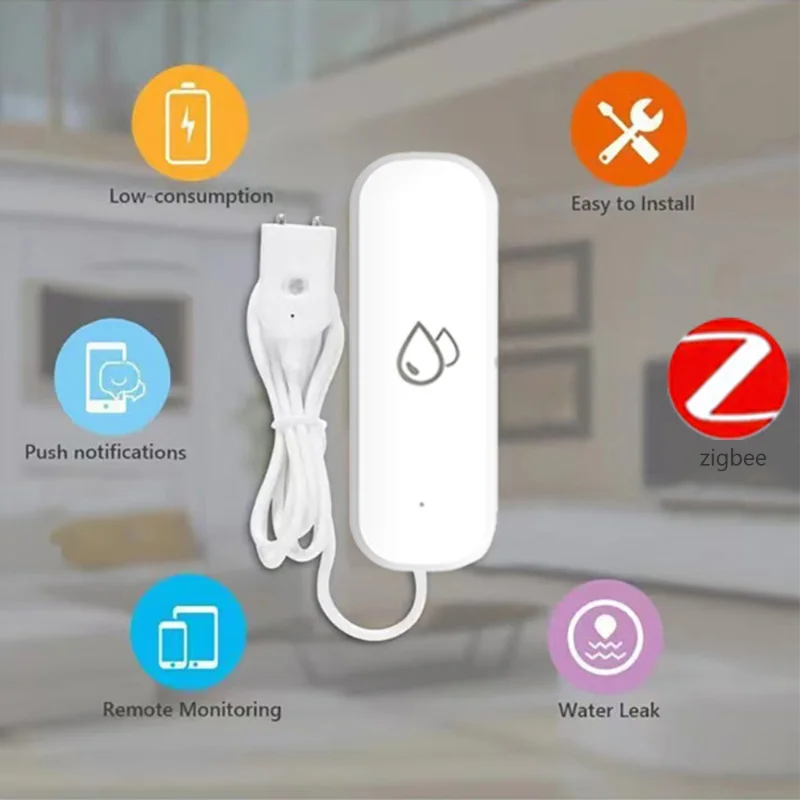 Water Detector Intelligent Life APP Remote Monitoring Kitchen Bathroom Water Leakage Flood Warning Home Security Protection