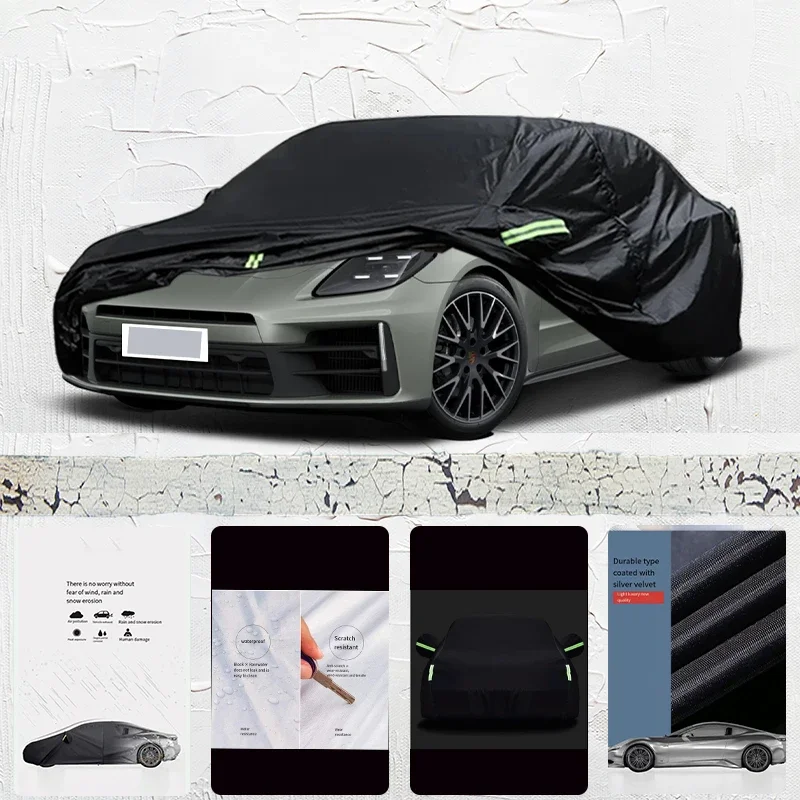 For Porsche Panamera Anti-UV Sun Shade Rain Snow Resistant Dustproof Black cover Car umbrella Full Car Cover Outdoor Protection