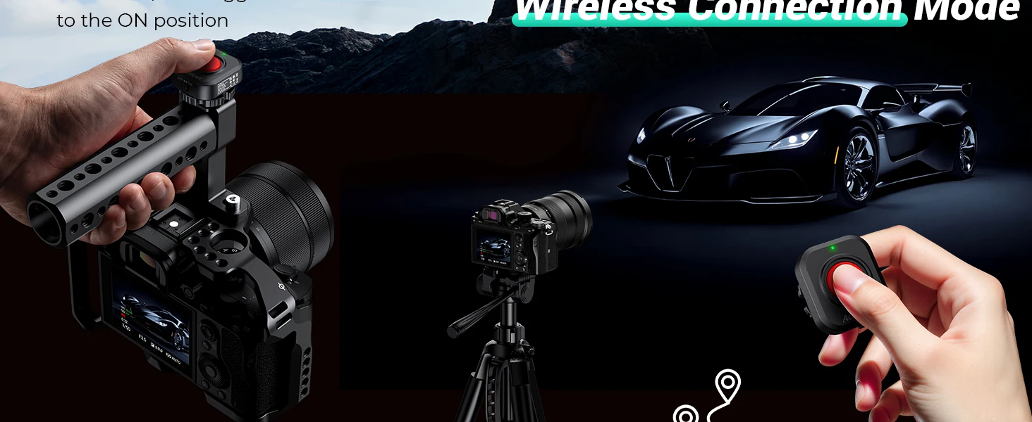 Wiederaufladbare Kabellose Kamera-Aufnahmeknopf-Fernbedienung für Obergriff, Video Start/Stopp Fernauslöser für Canon Sony Fujifilm – Detail 2