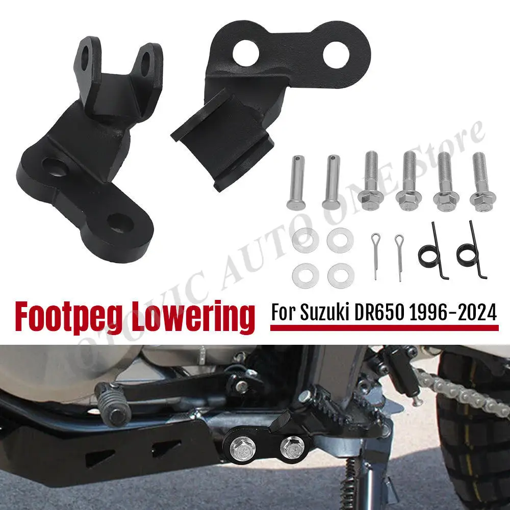 Soportes de bajada para clavija de pie, soportes inferiores para Suzuki DR650 DR 650 1996-2024 2023 2022 2021 2020, accesorios para motocicleta