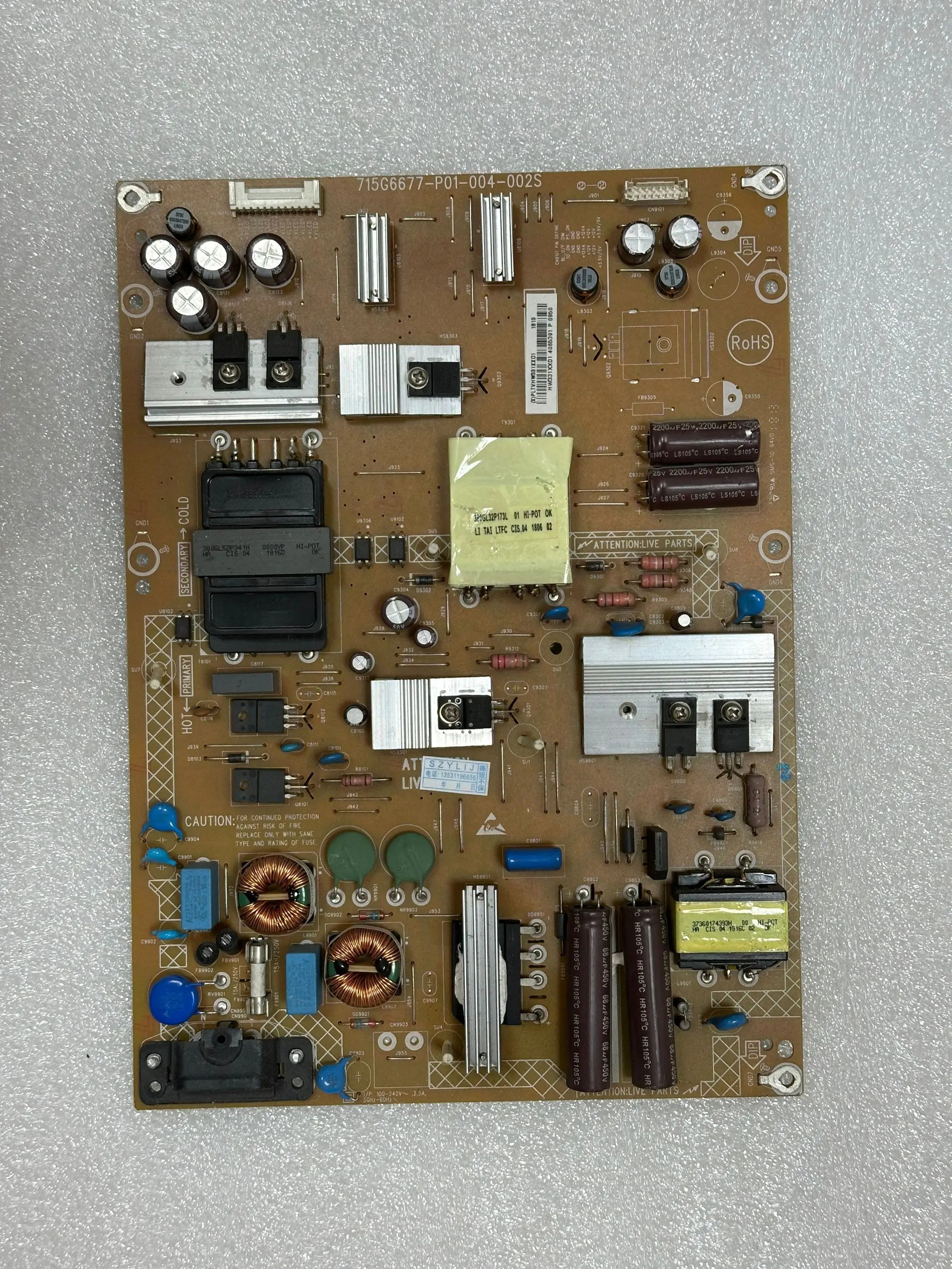 

Original 50PUF6061/T3 power board 715G6677-P01-004-002S