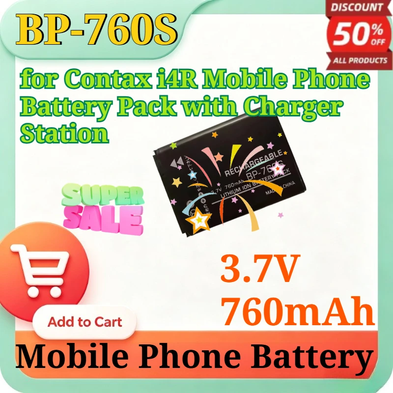 BP-760S 3.7V 760mAh Li-ion Replacement Battery and Charging Dock for Contax I4R Mobile Phone Battery Pack with Charger Station