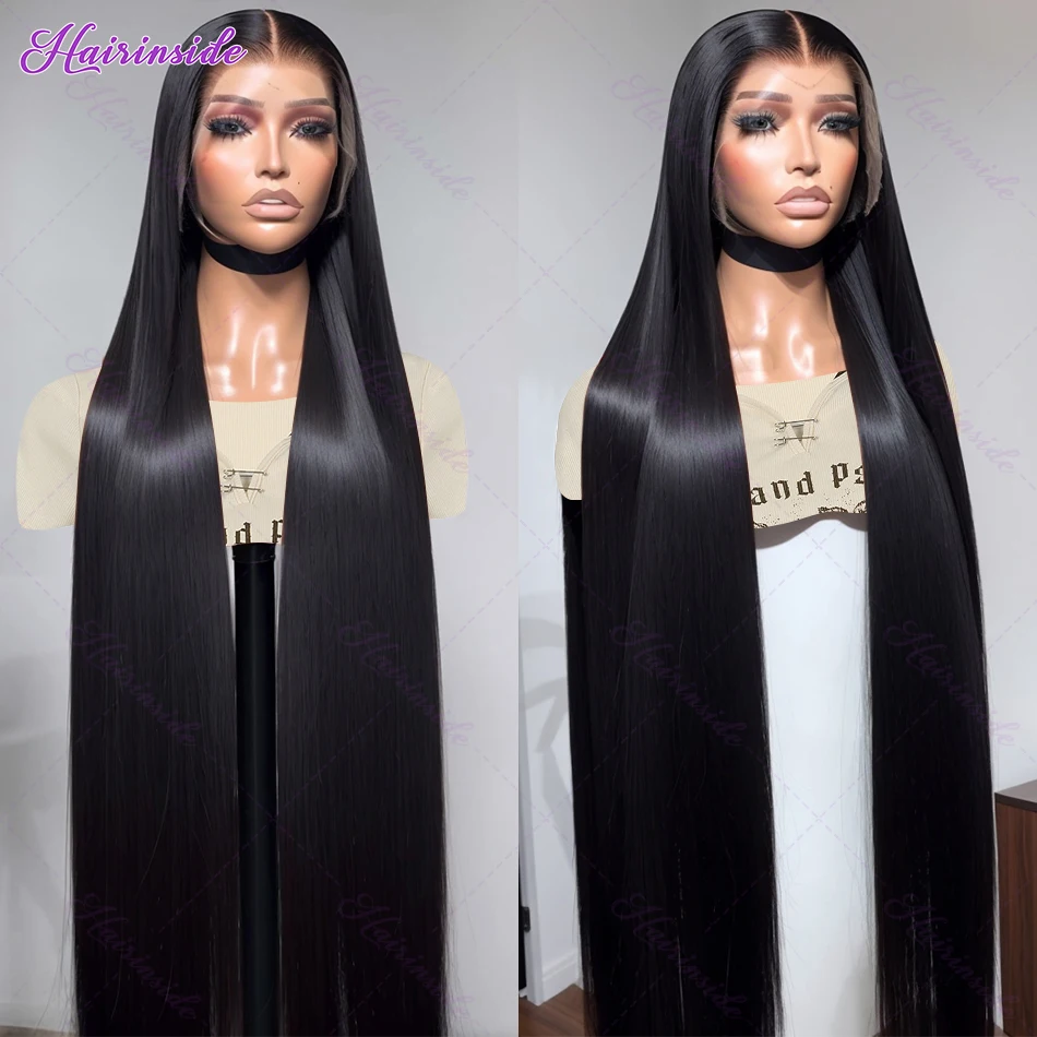 250% Pre Plucked  HD Bone Straight Lace Front Wigs 30 38 Inch 13x4 13x6 Frontat Human Hair 5x5 Closure Wig For Womem