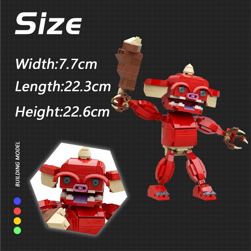 Blocs de construction assemblés modèle petit monstre rouge MOC, jouet créatif à monter soi-même, cadeau d'halloween et de noël