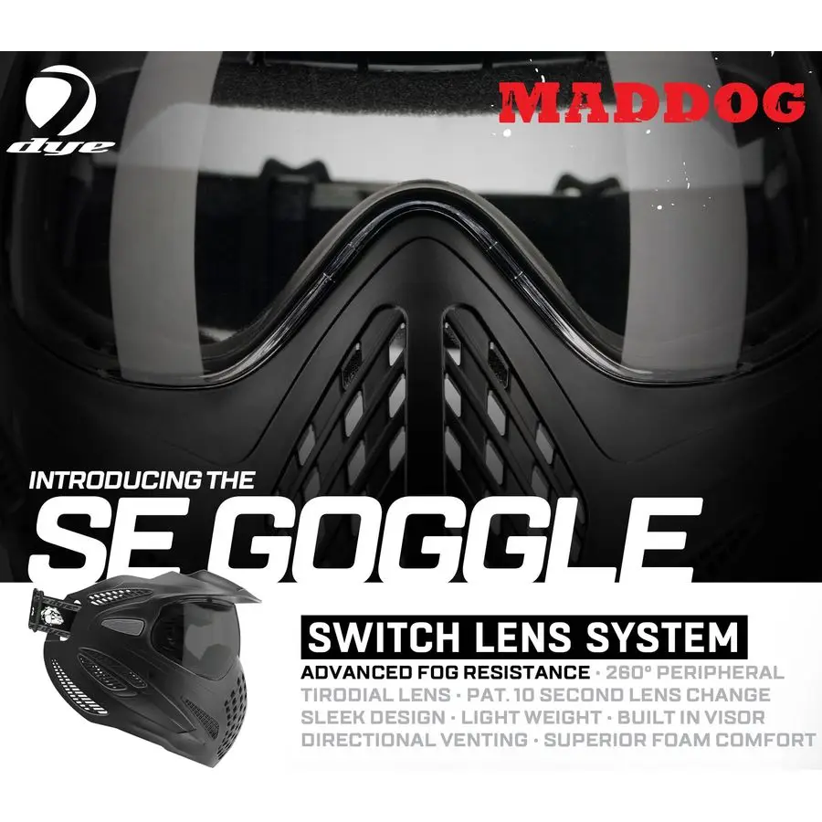Dye SE Special Edition Paintball Mask Goggle System Replaceable SLS Thermal DualPane Anti Fog Lens Adjustable FullFace Safety Ce
