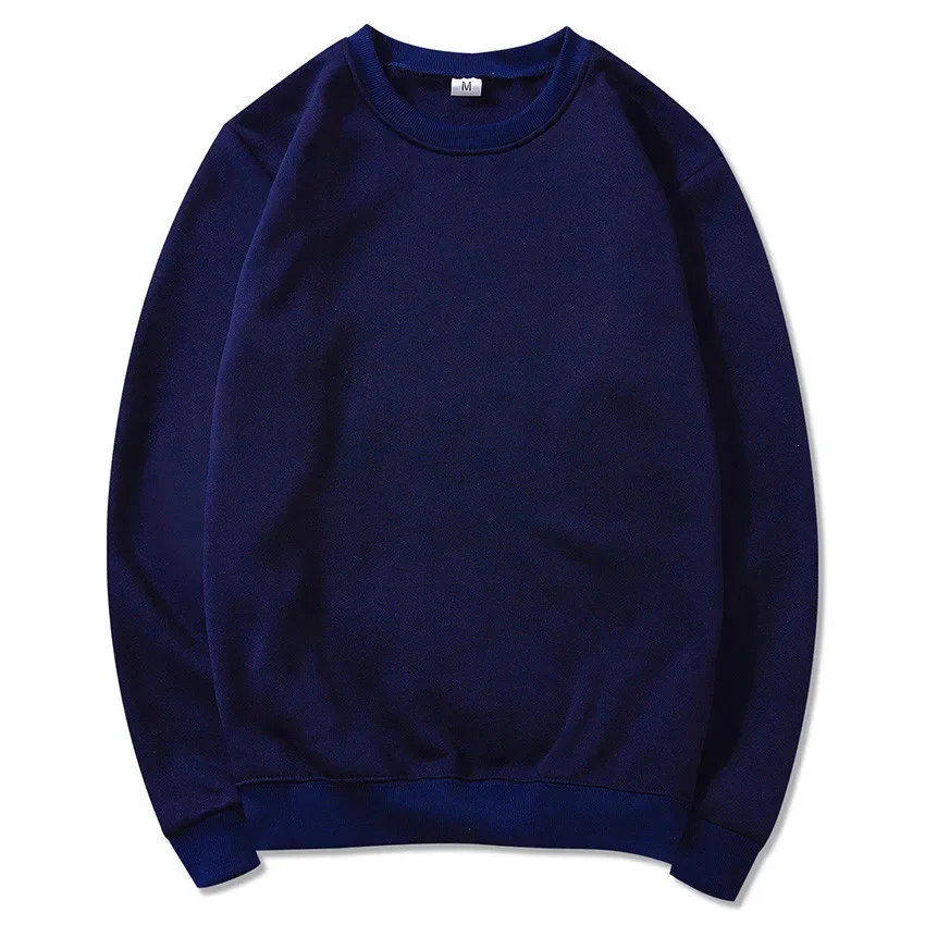 Einfache Rundhals-Sweatshirts für Herren und Damen, Frühling und Herbst, warme, bequeme, mit Fleece gefütterte Pullover-Oberteile, sportliche, lässige, locker sitzende Pullover – Detail 8