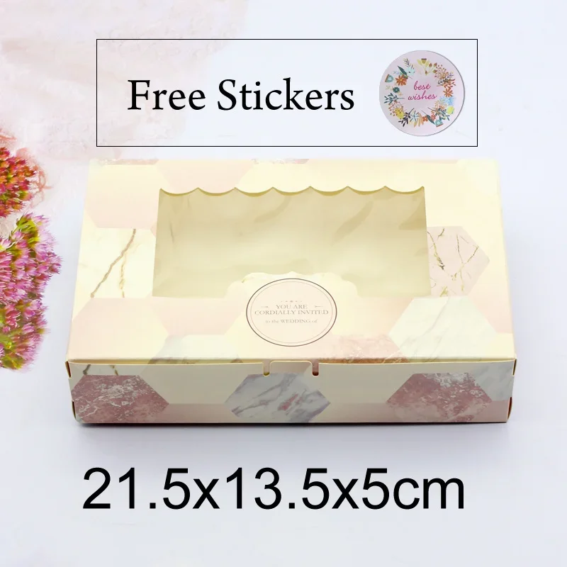 20/50PCS Wedding Candy Gift Box With Window Cookie Paper Packaging Bags Birthday Event Engagement Party Favors Marble Cardboard