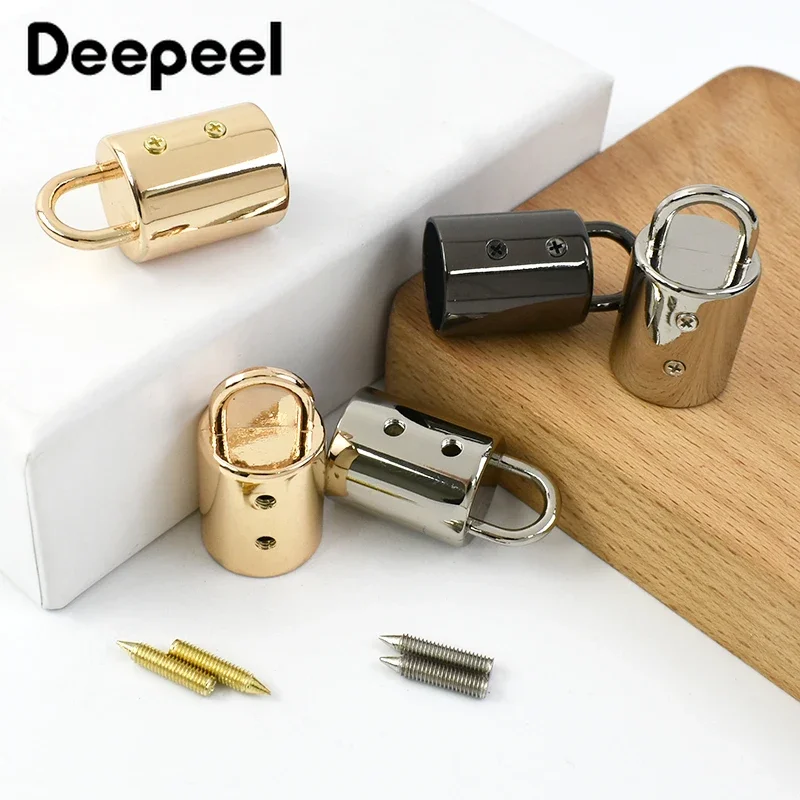 5/10Pcs Deepeel 14mm Metal Tassel Fringe Cap Clasp Bag Strap Buckles Screw Cord Lock Hook Belt Hang Stopper Buckle DIY Hardware