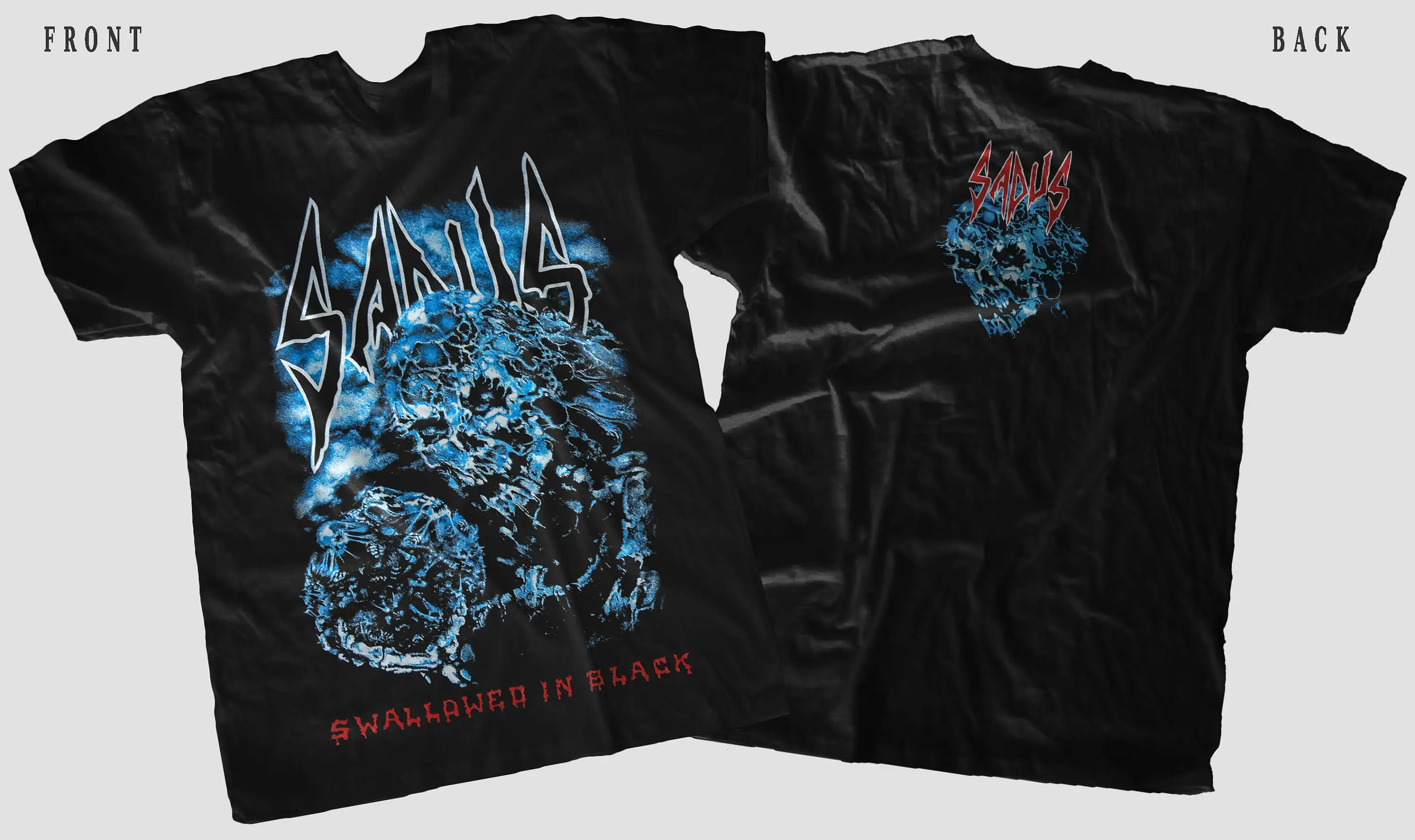 New Dtg/dtf Printed T-shirt SADUS Swallowed in Black