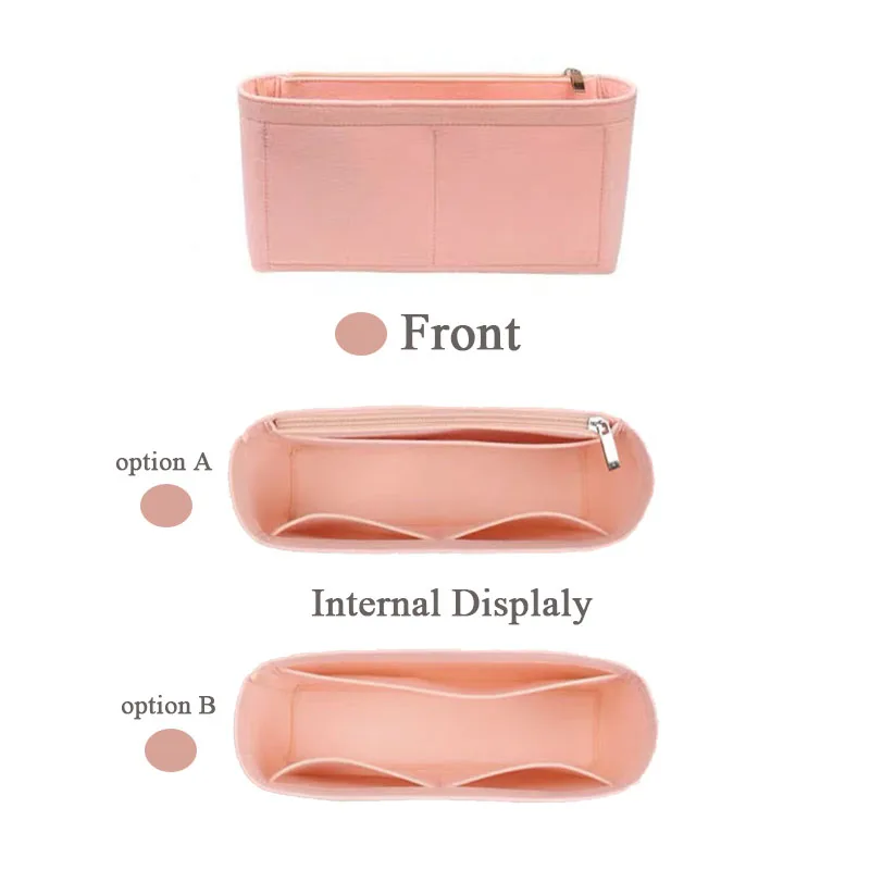 19 bag Insert Organizer Felt Insert Women Makeup Bag liner Travel Organizer Portable Cosmetic Bag Shaper