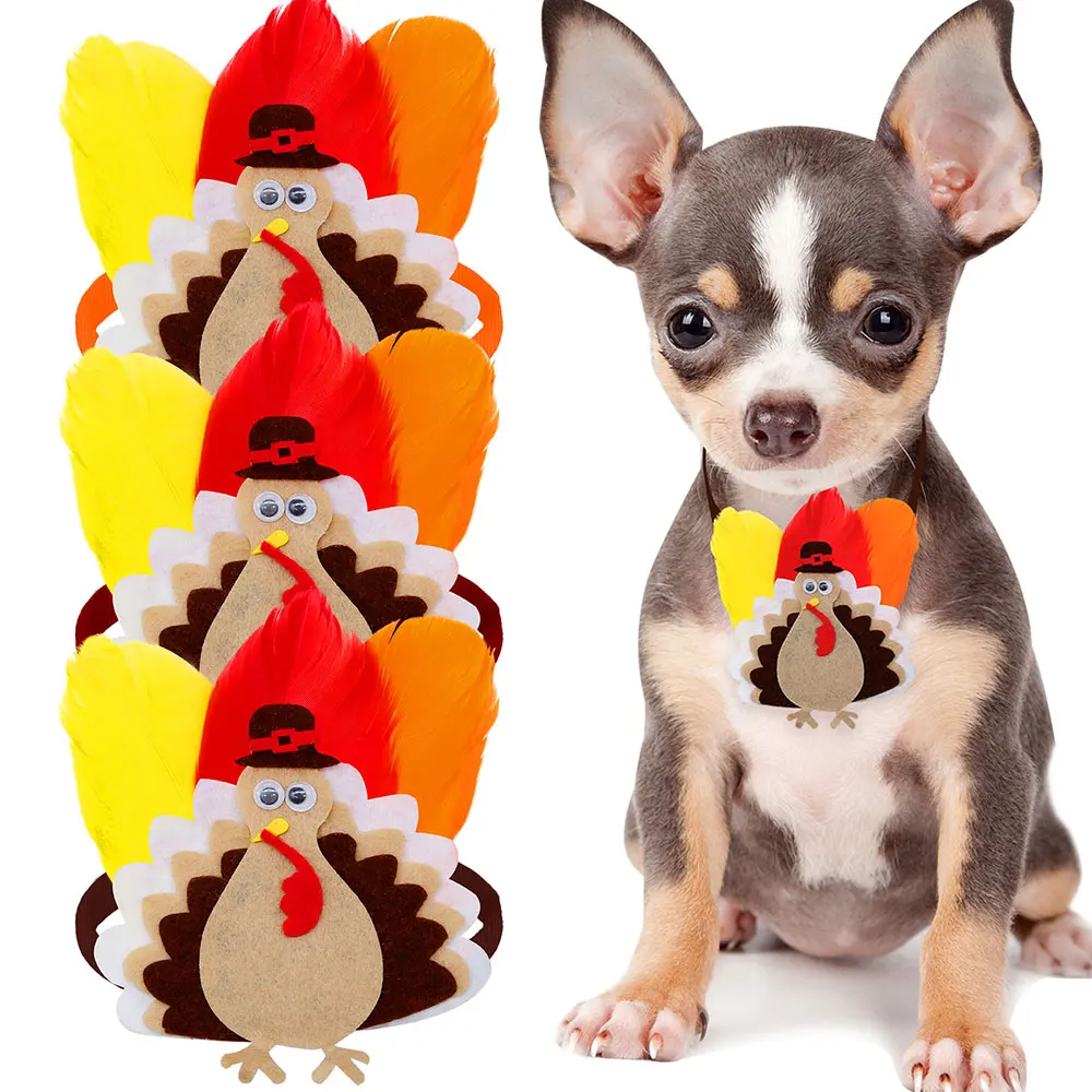 20/50pcs Thankgiving Dog Bowtie Turkey Fall Small Dog Cat Bow Tie Fashion Bow Tie Dog Thanksgiving Dog Accessories Pet Supplies