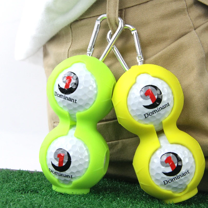 1Pcs Portable Golf Ball Protective Holder Cover Golf Ball Silicone Double Case Cover Golf Training Sports Accessories 7 Colors