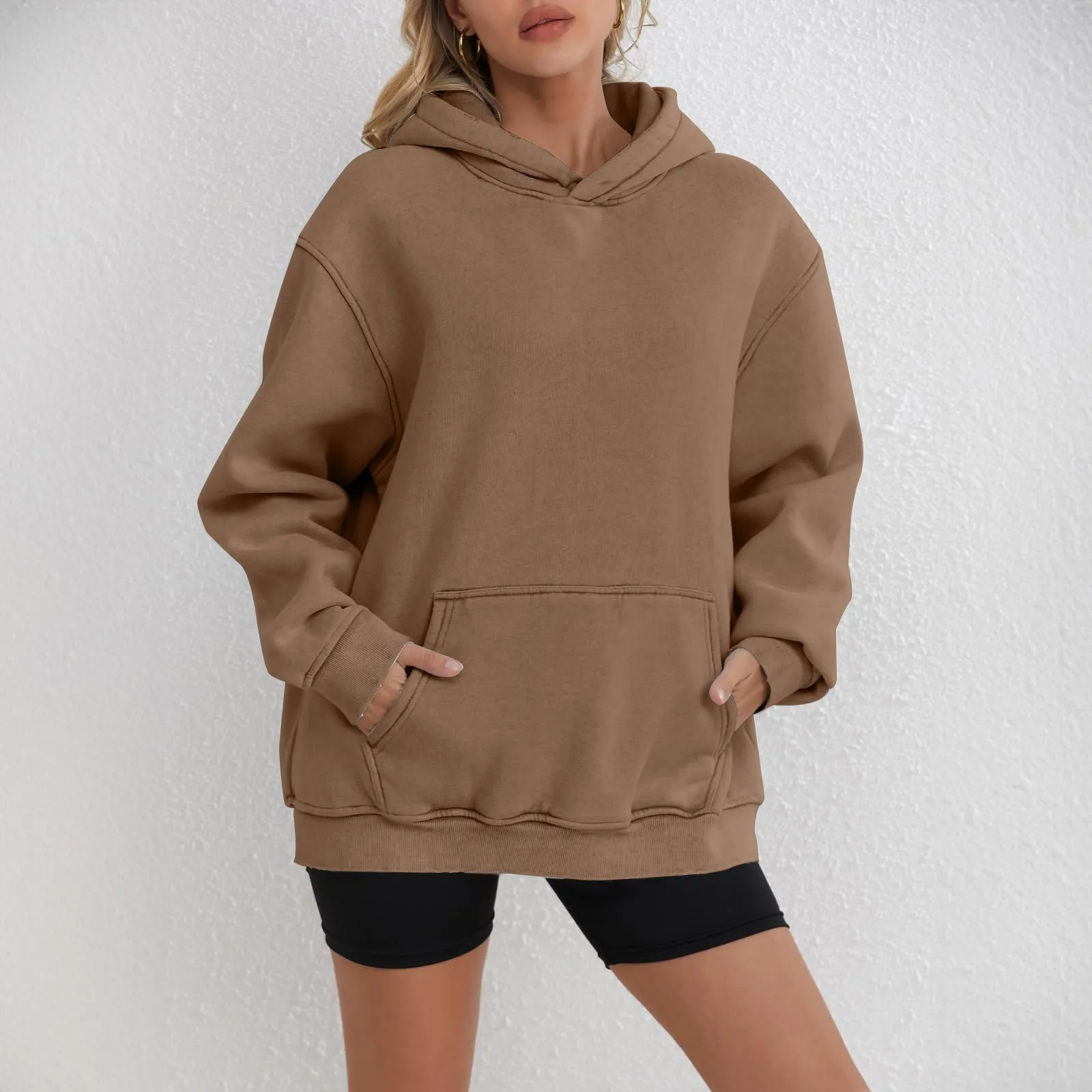 

y2k Retro Streetwear Women Oversize Casual Sweatshirts Solid Color Loose Pullover Tops Spring Autumn Long Sleeve Basic Clothing