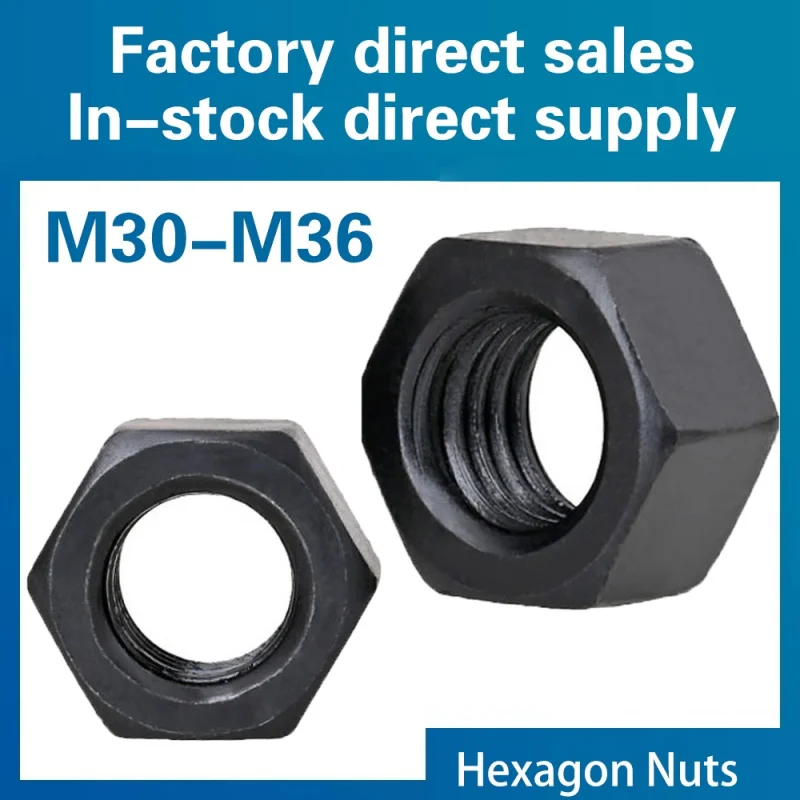 

1 Piece Hexagon Hex Nuts M30 M36 Black Oxide Carbon Steel Metric Nuts