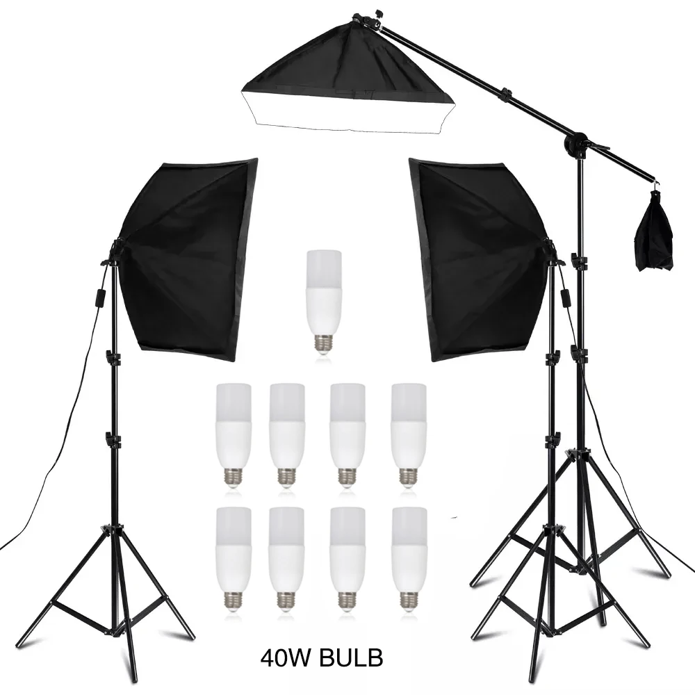 SH 50x70CM Photography Softbox Lighting Kit Four Lamp Softbox Kit Soft Box Equipment E27 Base For Photo Studio Kit Shooting