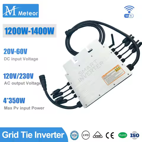 1200W 1400W Solar Grid Tie Micro Inverter with WIFI Smart APP Mobile Phone Monitoring Smart Grid Inverter for 80V-280V on grid