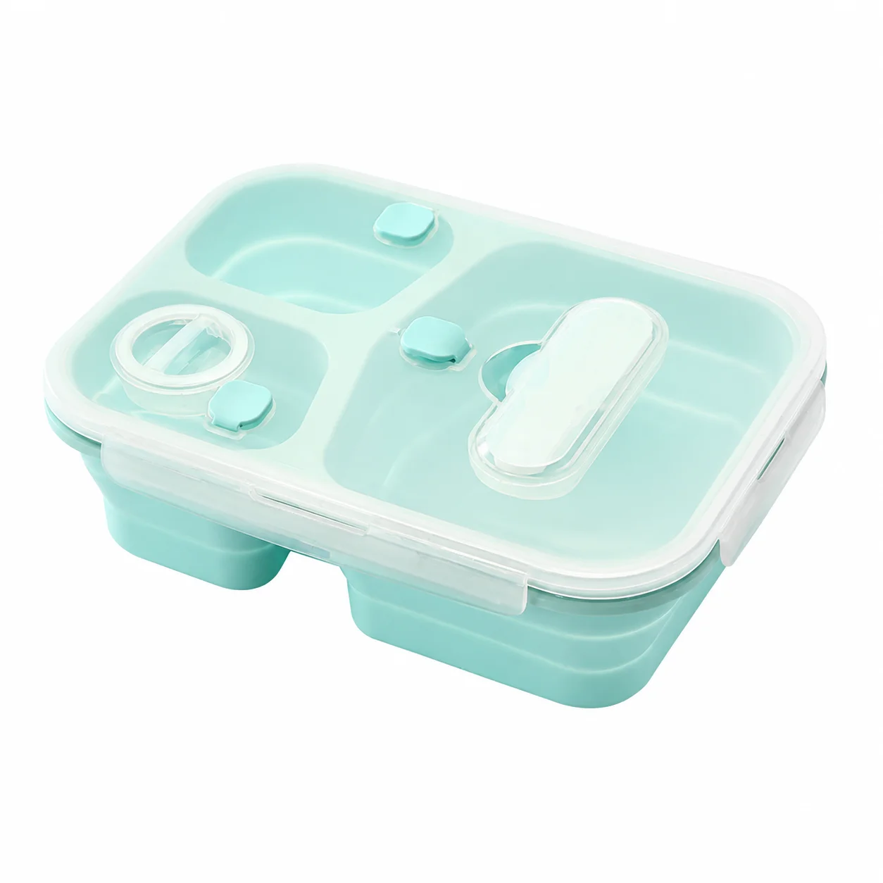 1pc Collapsible Lunch Box Space-Saving Silicone Food Container Portable Bento Box for Office Workers Student Meals Travel