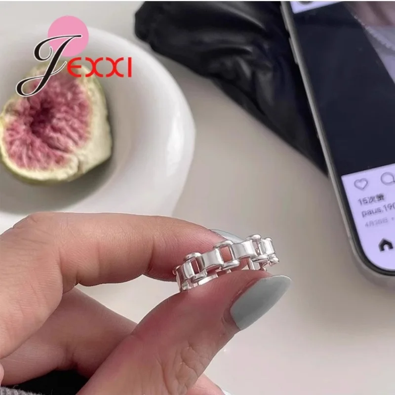 

Sterling Silver S925 Watch Chain Rings for Women Men Fashion Creative Retro Simple Personality Party Jewelry Gift