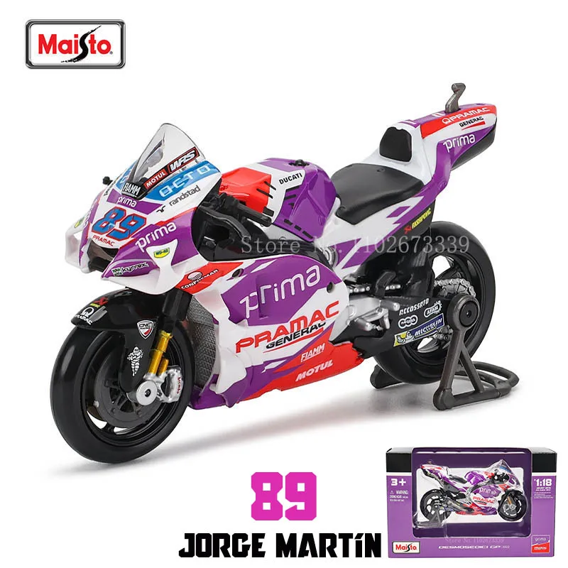 Maisto 1:18 2022 Ducati Pramac Racing #5 Zarco #89 Martin Licensed Simulation Alloy Motorcycle Model Colle Yamaha