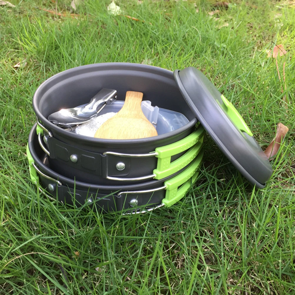 

1 Set Portable Camping Cookware Aluminum Alloy Foldable Tableware Outdoor Cooking Equipment