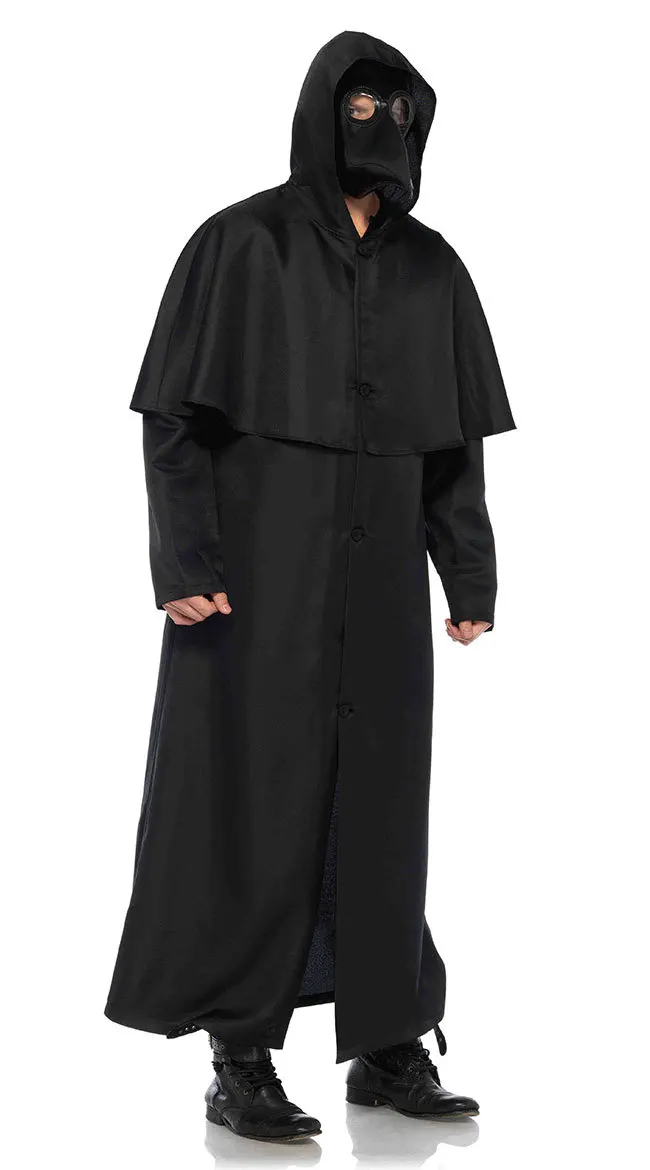 Traje de monge medieval para adultos, robe preto, roupas de feiticeiro, ceifador, vampiro sacerdote masculino, cosplay de Halloween