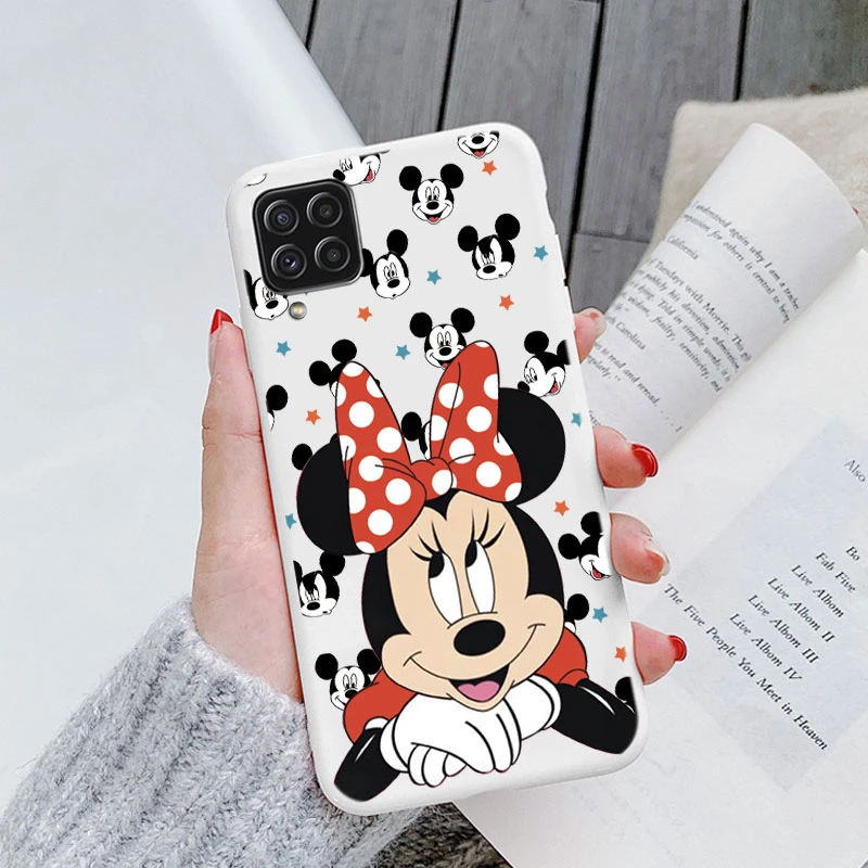 Dla Samsung Galaxy A22 4G A 22 A22S 5G przypadku Minnie Mickey Mouse słodkie mody kreskówki powłoki miękkiego silikonu Funda dla Samsung A22