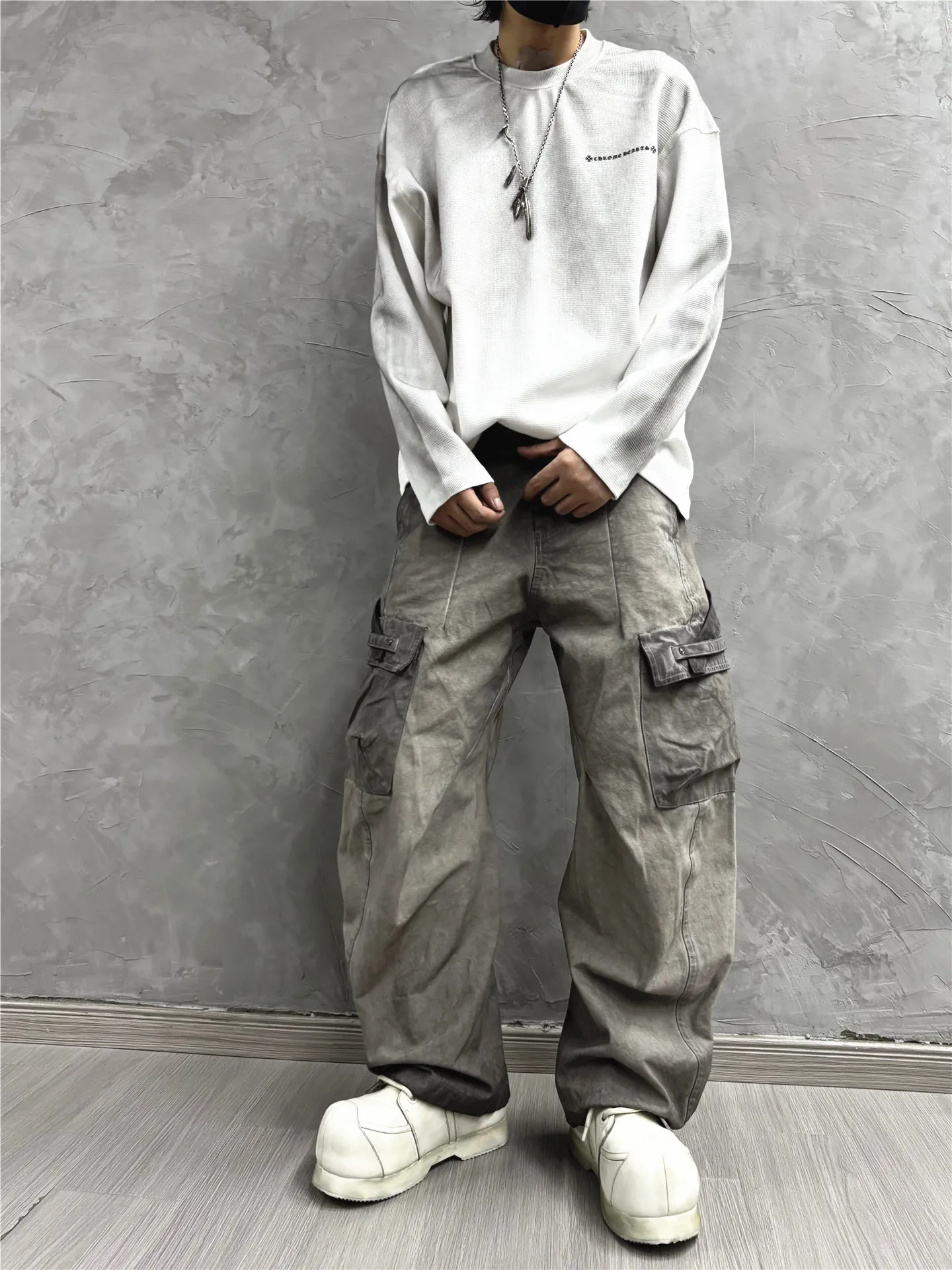 High Street Pioneer Wasteland Style Vintage Personalized Patch Pocket Work Pants Men's Fashionable Versatile Casual Pants