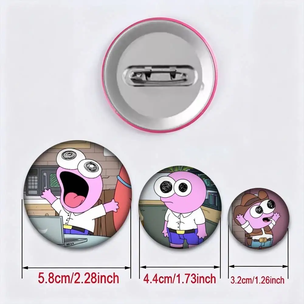 S-Smiling Friends Pim  25mm 32mm 44mm 58mm 75mm Brooches Badges Pins for Accessories Gift