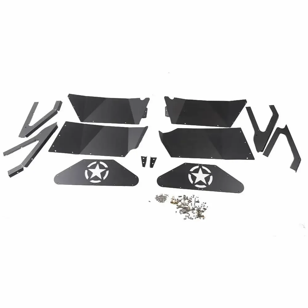 Rear Inner Driving Drum Fender Liners for Jeep Wrangler JK JKU 2007-2017 Steel Sheet Black Splash Guards Lightweight Design
