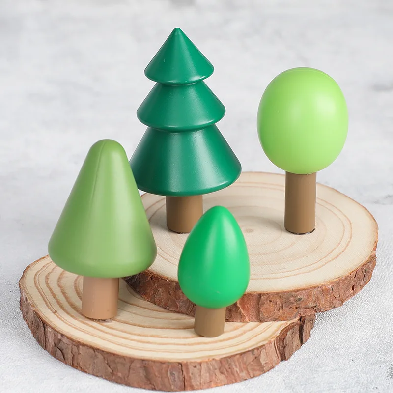 4PCS Mini Wald Baum Kuchen Dekor Kunststoff Baum Weihnachten Dekor Wald Kuchen Geburtstag Dekor Für Baby Dusche Geburtstag Kuchen backen