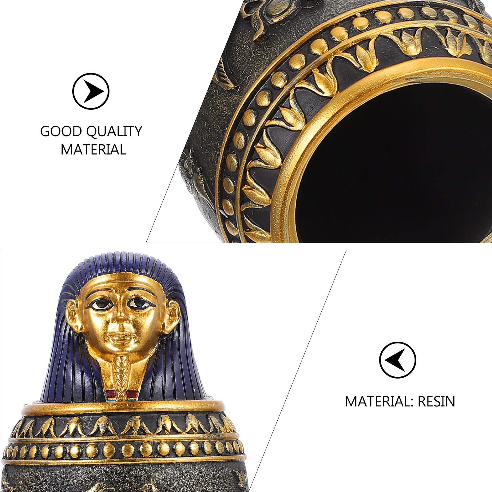 

Egyptian Resin Canopic Jar Craft Porch Decoration Decorative Resin Sculpture Unique Home Desk Ornament Egyptian Style Craft