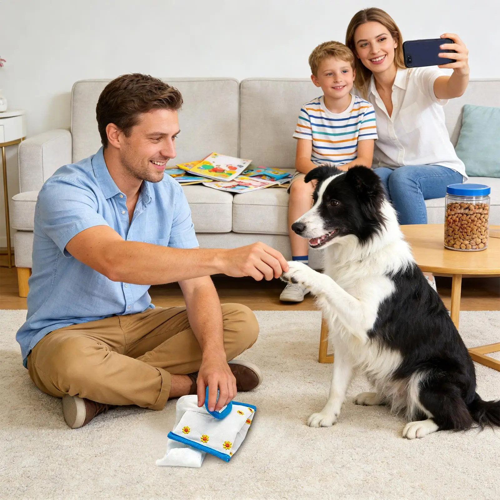 Simulation Wipes Box for Dogs Snuffle Tissue Box Dog Toy Oxford cloth material with olfactory stimulation food hiding function