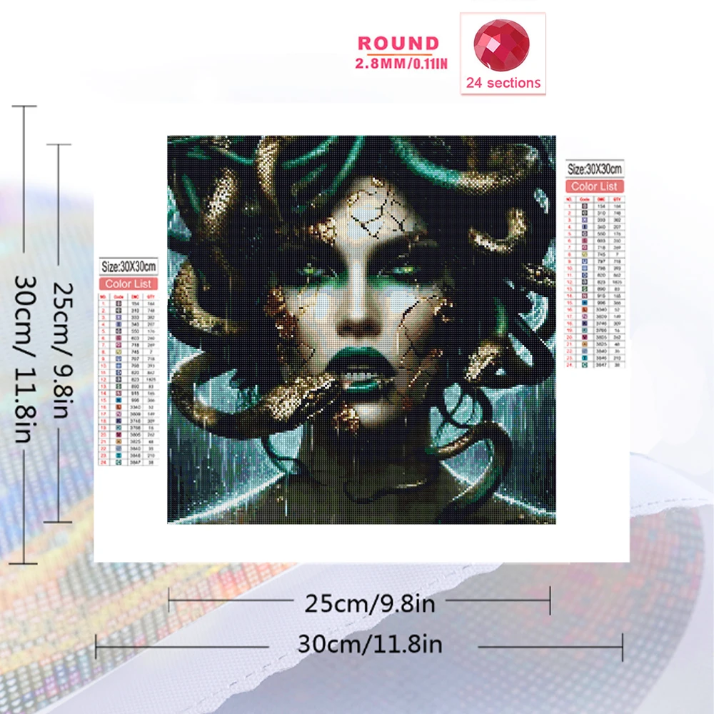 Momoart Woman Diamond Embroidery Portrait Picture Rhinestones DIY Painting Snake New Arrival Diamond Mosaic Wall Decor - Image 2