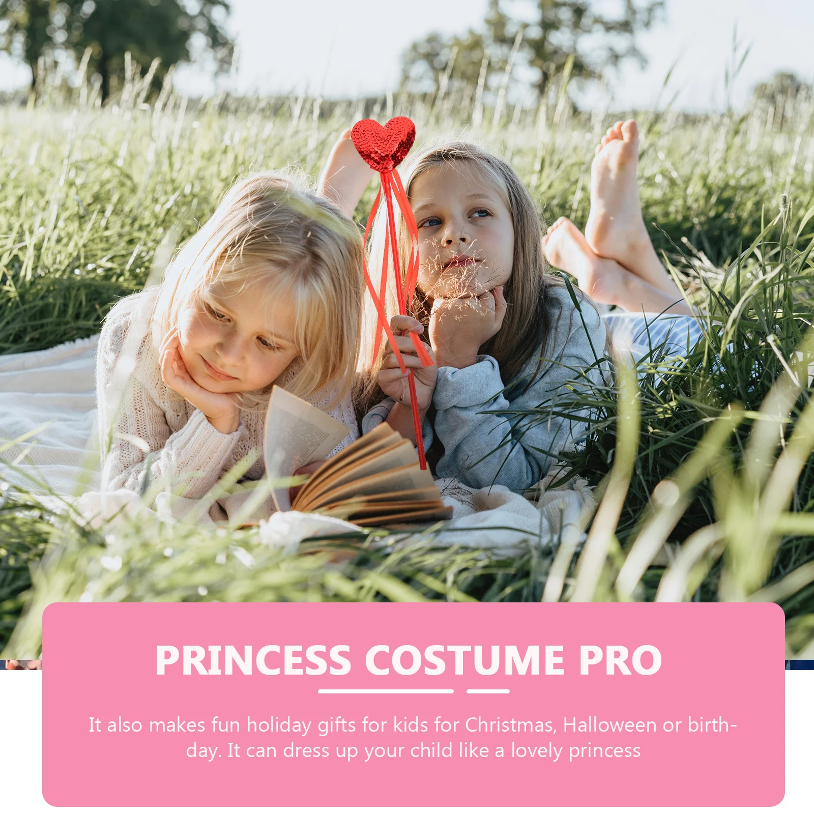 

3Pcs Sequins Heart Fairy Wands Princess Dress Up Cosplay Party Photo Props Red Heart Wand Fairy Wand Princess Costume Prop