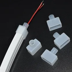 10 Pairs Flexible Neon Light Silicone Tube End Cap Fittings Embedded Silicone Cover for LED Strip Connector Plug Accessories