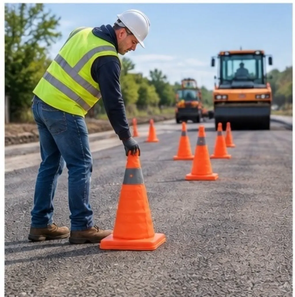 2Pcs Collapsible Traffic Safety Cone Bright Orange Emergency Road Cone for Parking Lots Driving Training Control