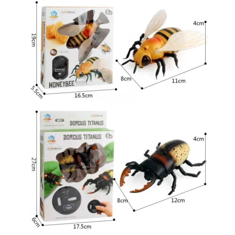 Novelty Electric Simulation Fly Ladybug Honeybee Crab Remote Control Move Prank Joke Scary Trick Bugs RC Animal Halloween Kids T