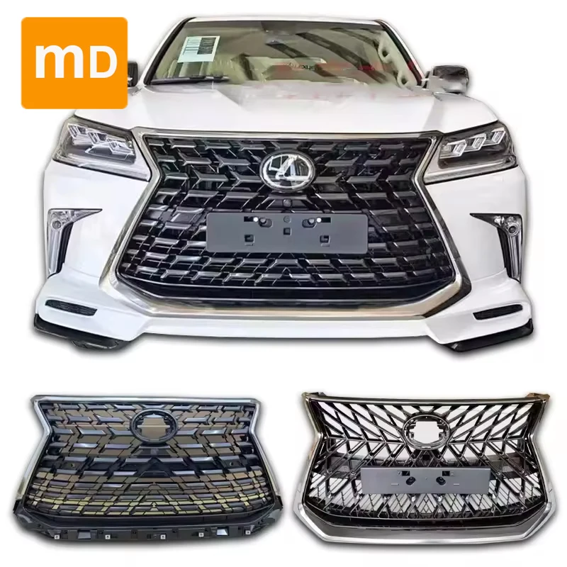 TRD Type Glossy Black Radiator Center Grilles Bumpers Guard For 2016-2021 Lexus LX570 Modified Car Accessories Upgrade